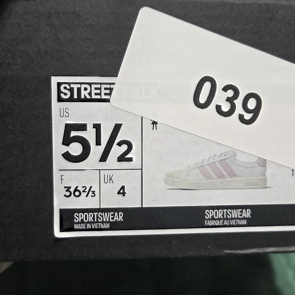 adidas White Sneakers with Light Pink Stripes - Picture 4 of 4